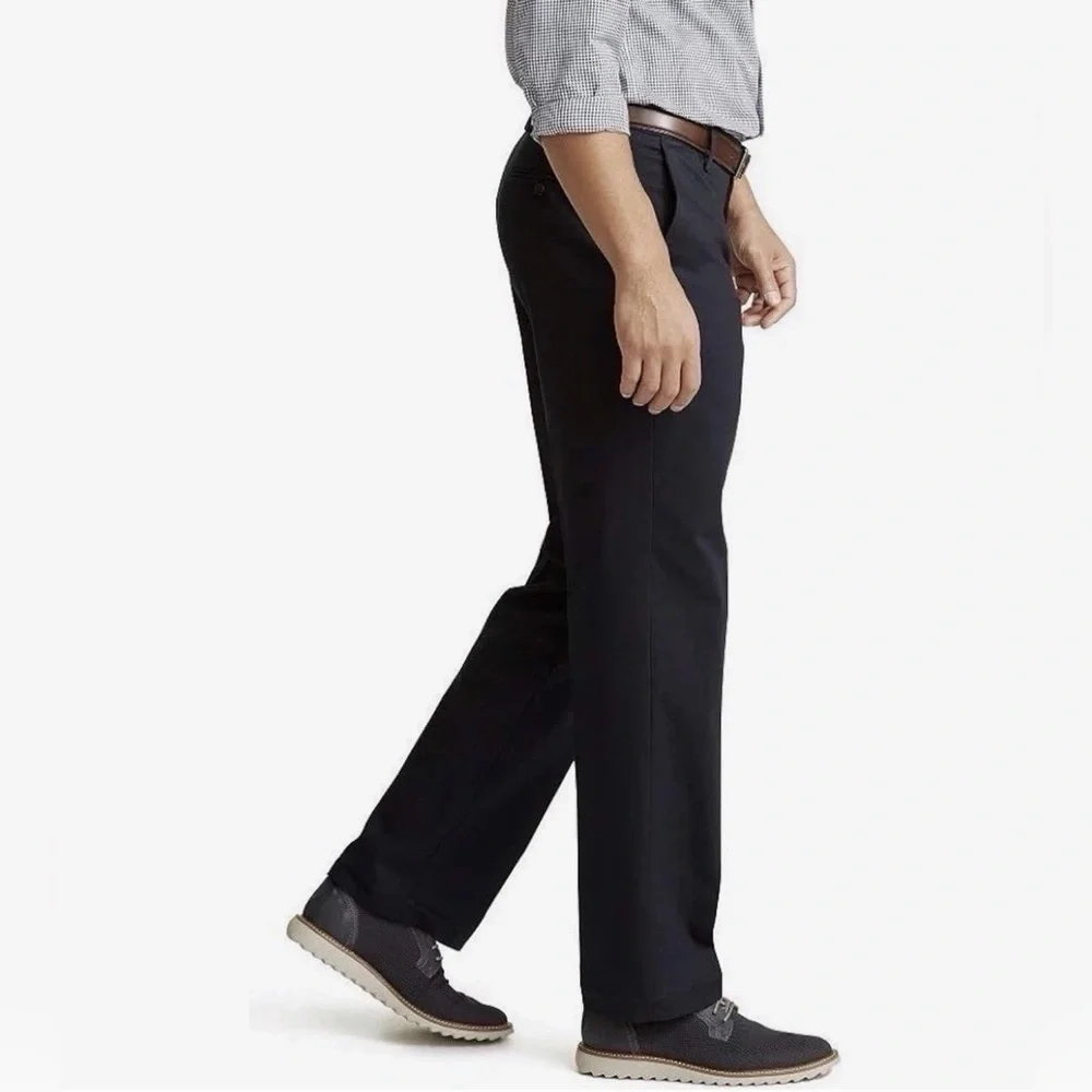 Dockers Classic Fit Signature Khaki Lux Cotton Stretch Pants Navy Size 48x32